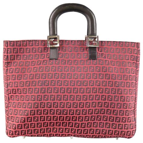 fendi canvas tote bag red|fendi monogram tote bag.